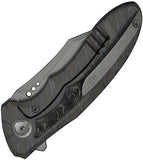 We Knife VARG Framelock Tiger Stripe Flamed Titanium & Rose Carbon Fiber Folding MagnaCut Knife 250743
