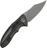 We Knife VARG Framelock Tiger Stripe Flamed Titanium & Rose Carbon Fiber Folding MagnaCut Knife 250743