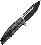 We Knife Breach LTE Framelock Pixel Pattern Titanium Folding M390 Pocket Knife 250773
