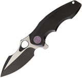 WE KNIFE CO Framelock Black Titanium Handle Folding Blade Purple Knife 605C