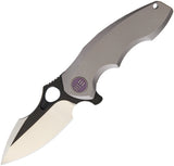 WE KNIFE CO Framelock Titanium Handle Black & Satin Folding Blade Knife 605J