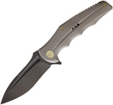 WE KNIFE 9" Gray Drop Pt Flipper Folding Pocket Knife S35VN - 608E