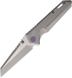WE KNIFE CO Framelock Gray Titanium Handle Stonewash Satin Folding Knife 609H