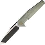 WE KNIFE Green Tanto Flipper Folding Pocket Knife Black Satin S35VN - 610E