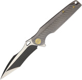 WE KNIFE CO. Framelock Tanto Black Folding Satin Blade Gray Handle Knife 612G