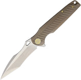 WE KNIFE CO. Framelock Tanto Stonewashed Folding Satin Blade Bronze Knife 612J