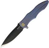 WE KNIFE Co Blue Handle Folding Knife Black Satin BOHLER M390 Blade Folder 613A