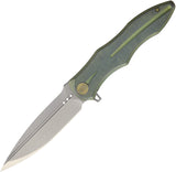 WE KNIFE Co Green Handle Folding Knife SW Satin Blade BOHLER M390 Folder 613D