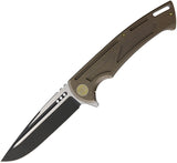 WE KNIFE Co Bronze Handle Folding Knife Blk Satin Blade BOHLER M390 Folder 614G