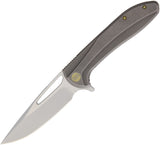 WE KNIFE CO Framelock Gray Titanium Handle Bead Blast & Satin Folding Knife 615G