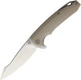 WE KNIFE Co Tan Handle Folding Knife 4" Clip Point D2 Satin Blade Folder 617f