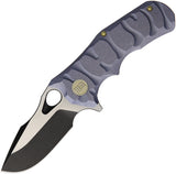 WE KNIFE 7" Blue Ti Black Drop Pt Flipper Folding Pocket Knife Bohler M390 619A