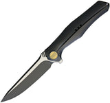 WE KNIFE CO Integral Black Titanium Handle Bohler M390 Folding Blade Knife 702D