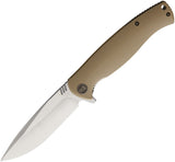WE KNIFE Co Tan canvas G10 Folding Pocket Knife D2 Steel Satin Folder 703D