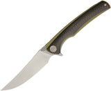 WE KNIFE 8" Gold Titanium Carbon Flipper Folding Pocket Knife Bohler M390 EDC 704CFD