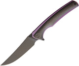 WE KNIFE CO Framelock Purple Carbon Fiber Titanium Handle Folding Knife 704CFF