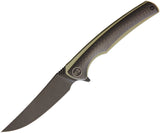 WE KNIFE CO Linerlock Gold Carbon Fiber Titanium Handle Folding Knife 704CFI