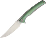 WE KNIFE 8" GREEN Titanium Flipper Folding Pocket Knife Bohler M390 EDC 704C