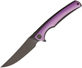 WE KNIFE CO Purple Titanium Handle Bohler M390 Folding Black Blade Knife 704F