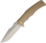 WE KNIFE Co THRAEX Tan G10 Handle Folding Knife D2 Black SW Blade Linerlock 709C