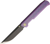 WE KNIFE Co Straight Up Purple Handle Folding Knife Black M390 Framelock 710A