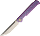 WE KNIFE CO Straight Up Framelock Purple Titanium Handle Folding Knife 710B
