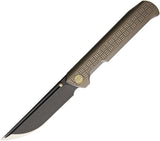 WE KNIFE Co Straight Up Bronze Handle Folding Knife Black EDC Framelock 710G