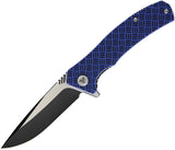 WE KNIFE Co Blitz Linerlock Folding Drop Blade Blue/Black G10 Handle Knife 711A