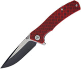 WE KNIFE Co Blitz Linerlock Drop Point Red & Black G10 Folding Knife 711C