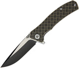 WE KNIFE Co Blitz Linerlock Folding Drop Pt Blade Tan & Black Handle Knife 711D