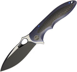 WE KNIFE CO Zephyr Framelock Blue Carbon Fiber Titanium Folding Blade Knife 716A