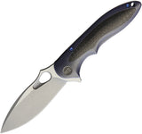 WE KNIFE CO Zephyr Gray Titanium & Carbon Fiber Handle Folding Blade Knife 716B