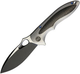 WE KNIFE CO Zephyr Framelock Gray CF Titanium Bohler M390 Folding Knife 716E
