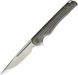 WE KNIFE CO Array Framelock Gray Titanium Handle Folding Drop Blade Knife 718D