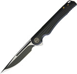 WE KNIFE CO Array Framelock Black Titanium Handle Folding Drop Blade Knife - 718G