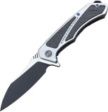 WE KNIFE CO Minitor Gray Titanium Handle Stainless Black Folding Blade Knife 801C