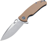 WE KNIFE CO Rectifier Tan G10 Handle Stainless Satin Folding Blade Knife 803D