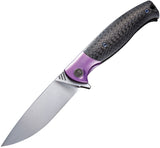 WE Knife Co. Deacon Framelock M390 Purple Titanium/CF Folding Pocket Knife 901A