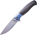 WE Knife Co. Deacon Framelock M390 Blue Titanium/CF Folding Pocket Knife 901B