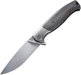 WE Knife Co. Deacon Framelock M390 Gray Titanium/CF Folding Pocket Knife 901D