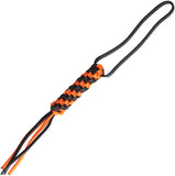 WE KNIFE Co Black & Orange Braided Construction Paracord Knife Lanyard A03C