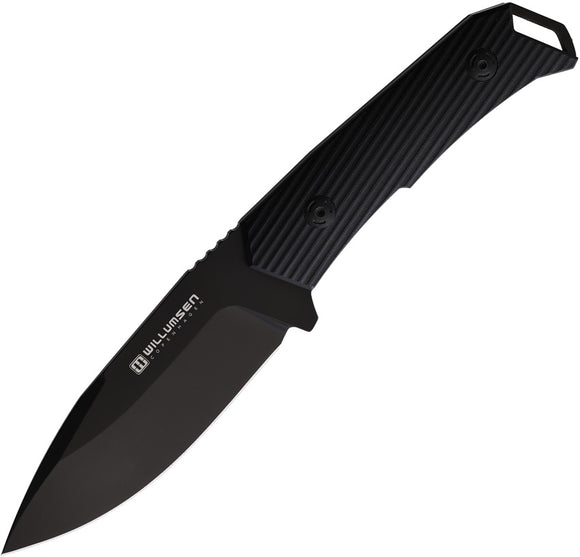 Willumsen Copenhagen Paragon Black G10 AUS-8 Steel Fixed Blade Knife A22MID