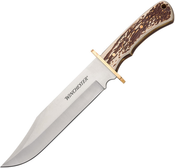 Winchester XL Bowie White & Tan Stainless Steel Bowie Fixed Blade Knife 6220055W