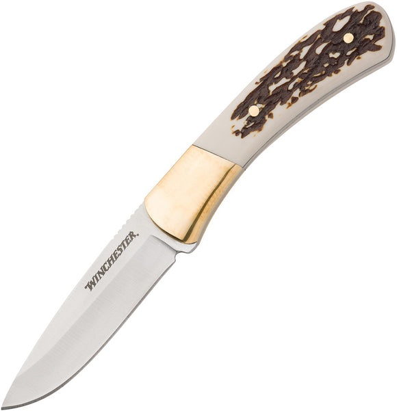 Winchester White & Brown Stainless Steel Clip Point Fixed Blade Knife 6220070W