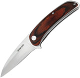 WONITAC Linerlock Sandalwood Folding 14C28N Sandvik Pocket Knife T2511