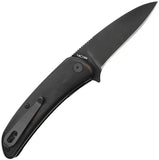 WONITAC Linerlock Ebony Wood Folding 14C28N Sandvik Pocket Knife T2512