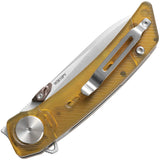 WIN+ Linerlock Yellow PEI Ultem Folding 14C28N Sandvik Pocket Knife K3610PY