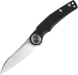 WIN+ Linerlock Black G10 Folding D2 Steel Drop Point Pocket Knife K3618GB