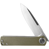 WIN+ Linerlock Green Micarta Folding D2 Steel Drop Pt Pocket Knife K3896MG