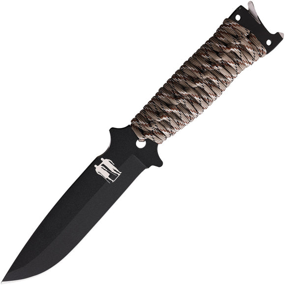WildSteer KRS Survival Camo Cord Wrapped 14C28N Fixed Blade Knife KRS3111